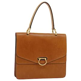 Céline-CELINE Hand Bag Leather Brown Auth bs6244-Brown