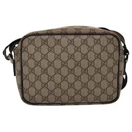 Gucci-GUCCI GG Canvas Sac à bandoulière en cuir PVC Beige 114291 Auth ki3060-Beige