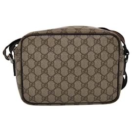 Gucci-GUCCI GG Canvas Shoulder Bag PVC Leather Beige 114291 Auth ki3060-Beige