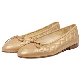 Chanel-Chanel Caviar Classic Bronze Ballet Flats-Bronze