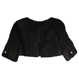 Chanel-Chanel Pearl Buttons Crop Runway Jacket-Black
