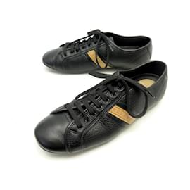 LOUIS VUITTON Technical Fabric Calfskin Frontrow Sneakers 35.5 Pink 835685