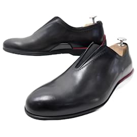 Berluti-NINE BERLUTI SHOES MOCCASIN FERRARI S4513-002 7 41 BLACK LEATHER SHOES-Black