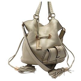 LANCEL PREMIER FLIRT MM A BOLSA10110 BOLSA DE OMBRO DE COURO GRÃO CREME Cru