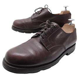 JM Weston-JM WESTON DERBY SHOES 555 7D 41 BROWN LEATHER GUM SOLES SHOES-Brown