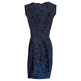 Marella-Marella by Max Mara Navy & Black Sleeveless Occasion Dress US 10 UK 14 EU 42-Black,Navy blue