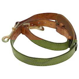 Louis Vuitton-LOUIS VUITTON Shoulder Strap Leather Vintage 31.5""-38.6"" Beige LV Auth 46084-Beige