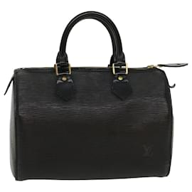 Louis Vuitton-Louis Vuitton Epi Speedy 25 Hand Bag Black M43012 LV Auth ep839-Black