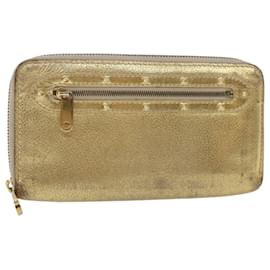 Louis Vuitton-LOUIS VUITTON Zippy Wallet Lange Geldbörse Suhari Gold M95569 LV Auth 45569-Golden