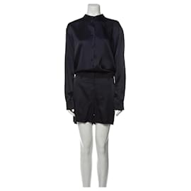 Acne Studios Camile Satin Short Jumpsuit Blue Blue