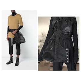 Rick Owens-Unisex lined cargo sidebag with tags-Black