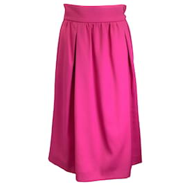 Moschino-Moschino Couture Midirock aus Wolle in Fuchsia-Rosa-Pink