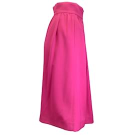 Moschino-Falda midi de lana rosa fucsia Moschino Couture-Rosa