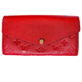 Louis Vuitton-Portafoglio Sarah Empreinte in pelle rossa-Rosso