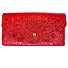 Louis Vuitton-Sarah Empreinte Leather Red Wallet-Red