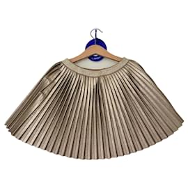 Autre Marque-Gold pleated skirt girl-Golden