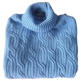 Autre Marque CASHMERE TURTLENECK SWEATER Light blue
