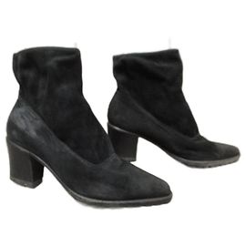 Bottines Sergio Rossi en daim noir Noir