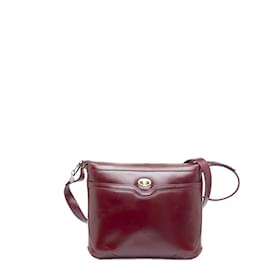Céline-Leather Crossbody Bag-Red