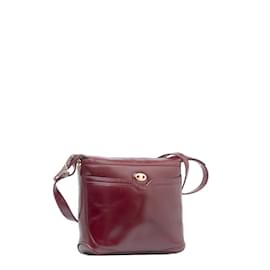 Céline-Leather Crossbody Bag-Red