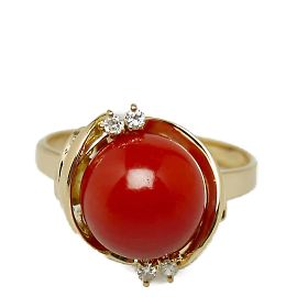 & Other Stories 18k Gold-Diamant-Korallen-Ring Golden
