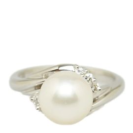 & Other Stories Platin-Diamant-Perlenring Silber