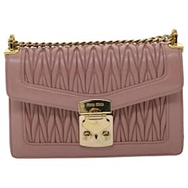 MIU MIU: Confidential bag in quilted nappa leather - White