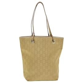Gucci-GUCCI GG Canvas Hand Bag Gold 1099 auth 46670-Golden