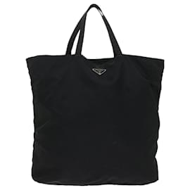 Prada-PRADA Tote Bag Nylon Black Auth bs6380-Black