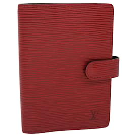 Louis Vuitton-LOUIS VUITTON Epi Agenda PM Tagesplaner Cover Rot R.20057 LV Auth 46632-Rot