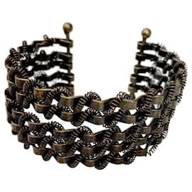 Autre Marque-Articulated cuff bracelet 5 Sahara bronze metal rows-Bronze