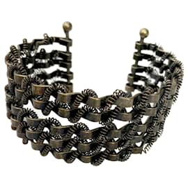 Autre Marque-Articulated cuff bracelet 5 Sahara bronze metal rows-Bronze