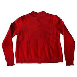 Moncler-Bomber in maglia rossa-Rosso