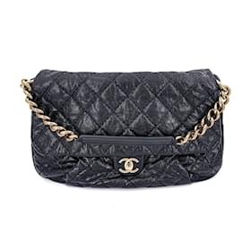 Chanel-Sac Jumbo Caviar Noir Distressed-Noir