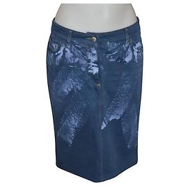 Dolce & Gabbana Jeansrock Weiß Blau