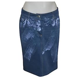 Dolce & Gabbana-Denim skirt-White,Blue