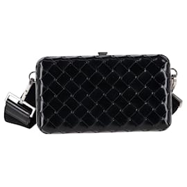 Bottega Veneta-Bottega Veneta Intrecciato Weave Clutch Crossbody Bag in Black Leather-Black