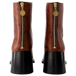 Airbrushed Crafted Ankle Boots - Marine Serre - Leather - Brown Brown