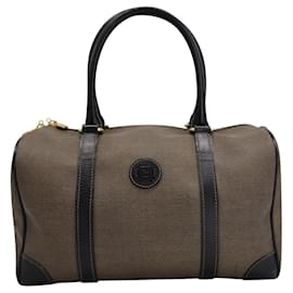 Fendi-Sac de sport Fendi Boston en toile et cuir marron-Marron