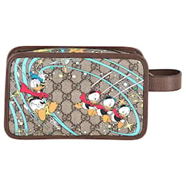 Gucci-Gucci x Disney Donald Duck Print Pouch in Brown Canvas-Other