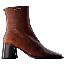 Marine Serre-Airbrushed Crafted Ankle Boots - Marine Serre - Leather - Brown-Brown