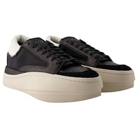 Y3-Lux Bball Low Sneakers - Y-3 - Leather - Black/Brown/white-Black
