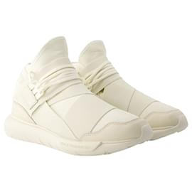 Y3-Qasa Sneakers - Y-3 - Leather - Beige/blanc-Brown,Beige