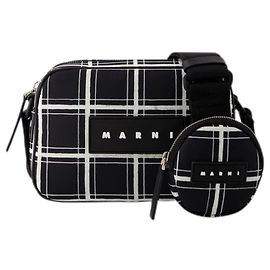 Check Print Crossbody - Marni - Leather - Black Black