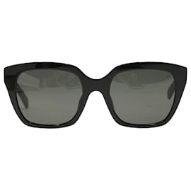 Céline-Celine CL40198F Square Sunglasses in Black Acetate-Black