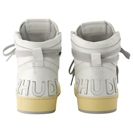 Autre Marque-Rhecess Hi Sneakers - Rhude - Lea- Blanc-White