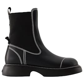 Ganni-Everyday Mid Chelsea Boots - Ganni - Black-Black