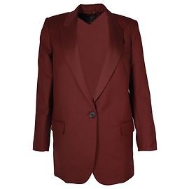 Nili Lotan Diane Twill Blazer In Burgundy Wool Red Dark red