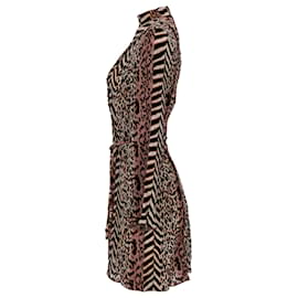 Nanushka-Nanushka Yai Mini vestido estampado com painéis de voile enrugado em viscose com estampa animal-Outro