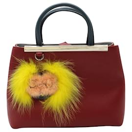 Fendi-Fendi Petite 2Jours Handbag in Red Calfskin Leather-Red